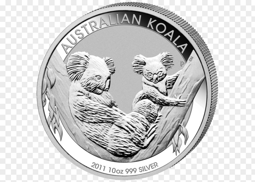 Australian Dollar Perth Mint Koala Bullion Coin Silver PNG
