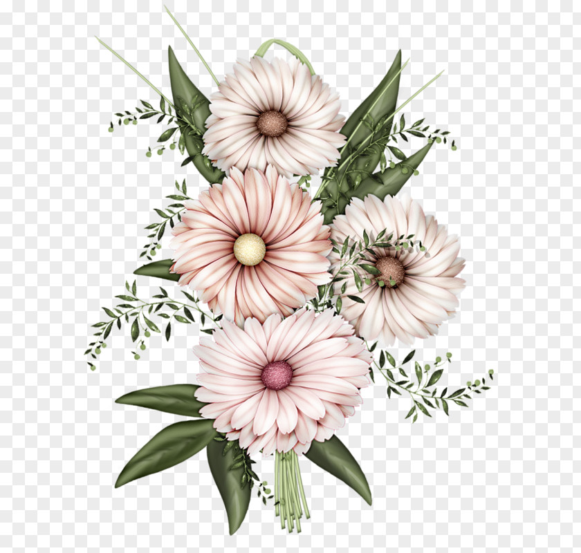 Four Chrysanthemum Paper Flower Illustration PNG