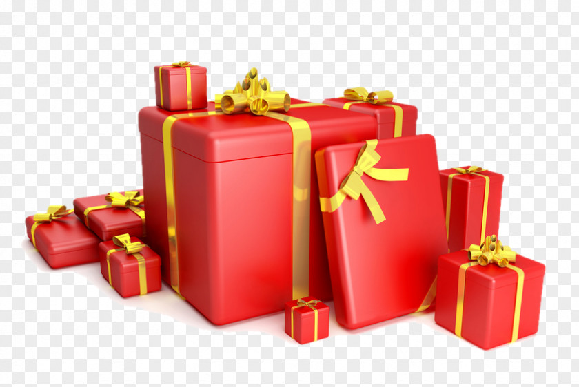 Ribbon Gift Box Photography 3D Rendering PNG