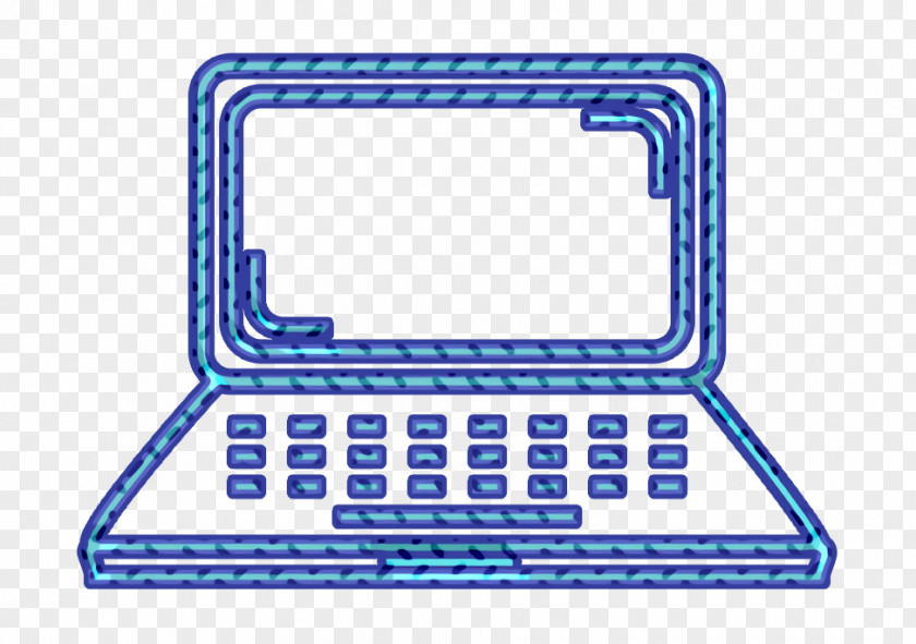 Technology Shopping Icon Laptop Outline Red PNG