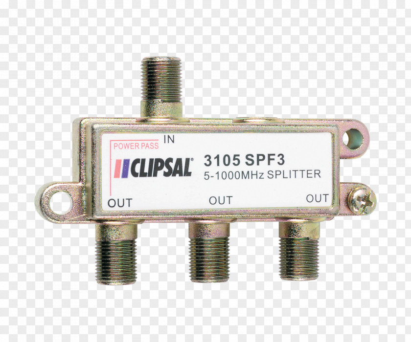 Wall Power Splitter Electronic Component Clipsal 3105SPF3 3-Way F Terrestial 1 Jaguar F-Type 3 Way 1GHz PNG
