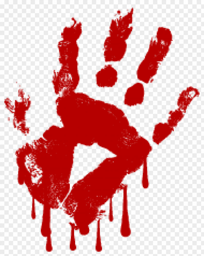 Hand Blood Printing Fingerprint PNG