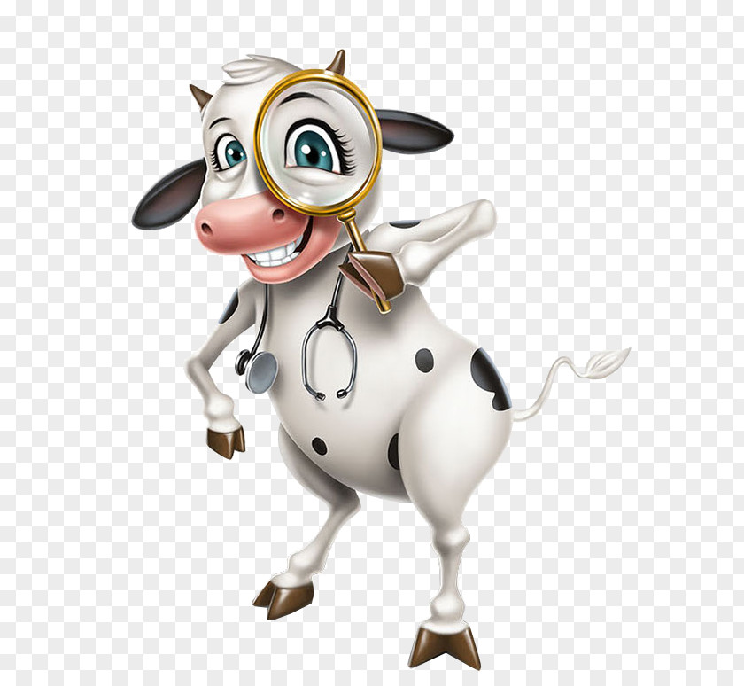 Creative Cow Cattle Cartoon Illustration PNG