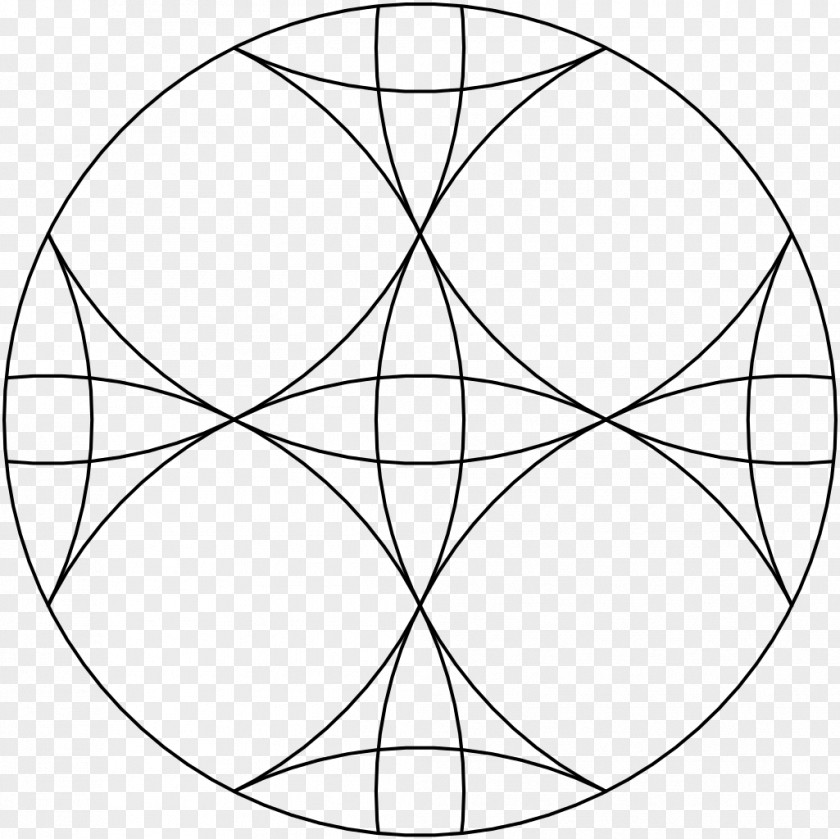 Flower Arc Codex Atlanticus Drawing Overlapping Circles Grid Coloring Book PNG