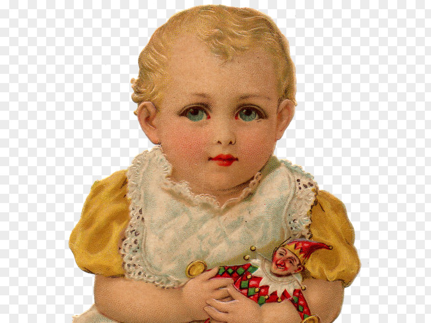 Doll Toddler Bokmärke Victorian Era Paper PNG
