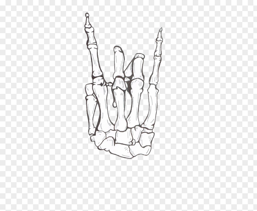Hand Tattoo Drawing Human Skeleton Bone Art PNG