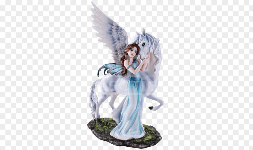 Pegasus Statue The Fairy With Turquoise Hair Figurine PNG