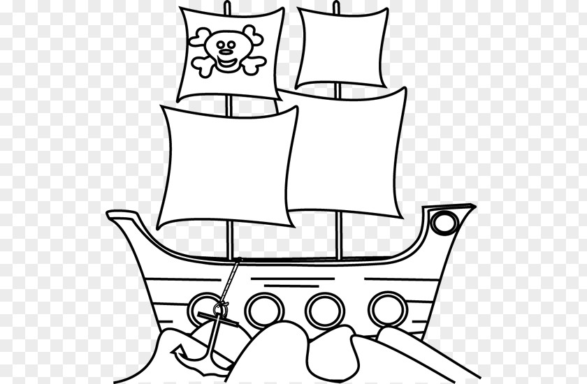 Pirate Ship Outline Piracy Clip Art PNG
