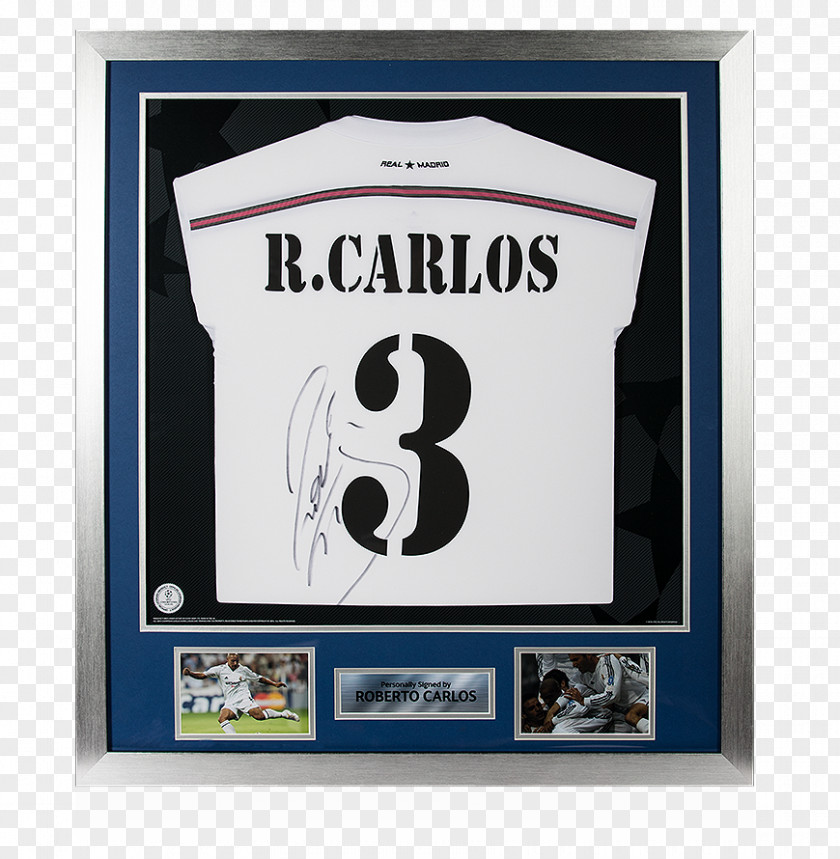 Roberto Carlos UEFA Champions League Real Madrid C.F. Brazil National Football Team T-shirt Autograph PNG