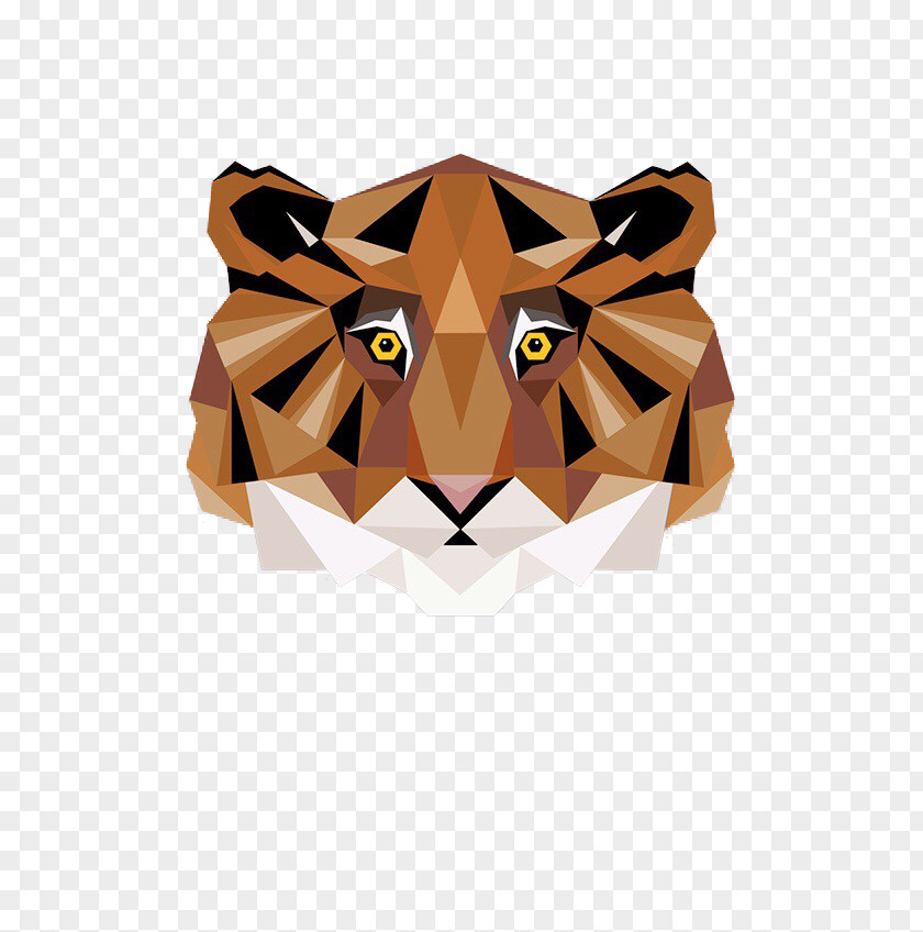 Triangle Composition Of The Tiger Head Animal Geometry Musical PNG