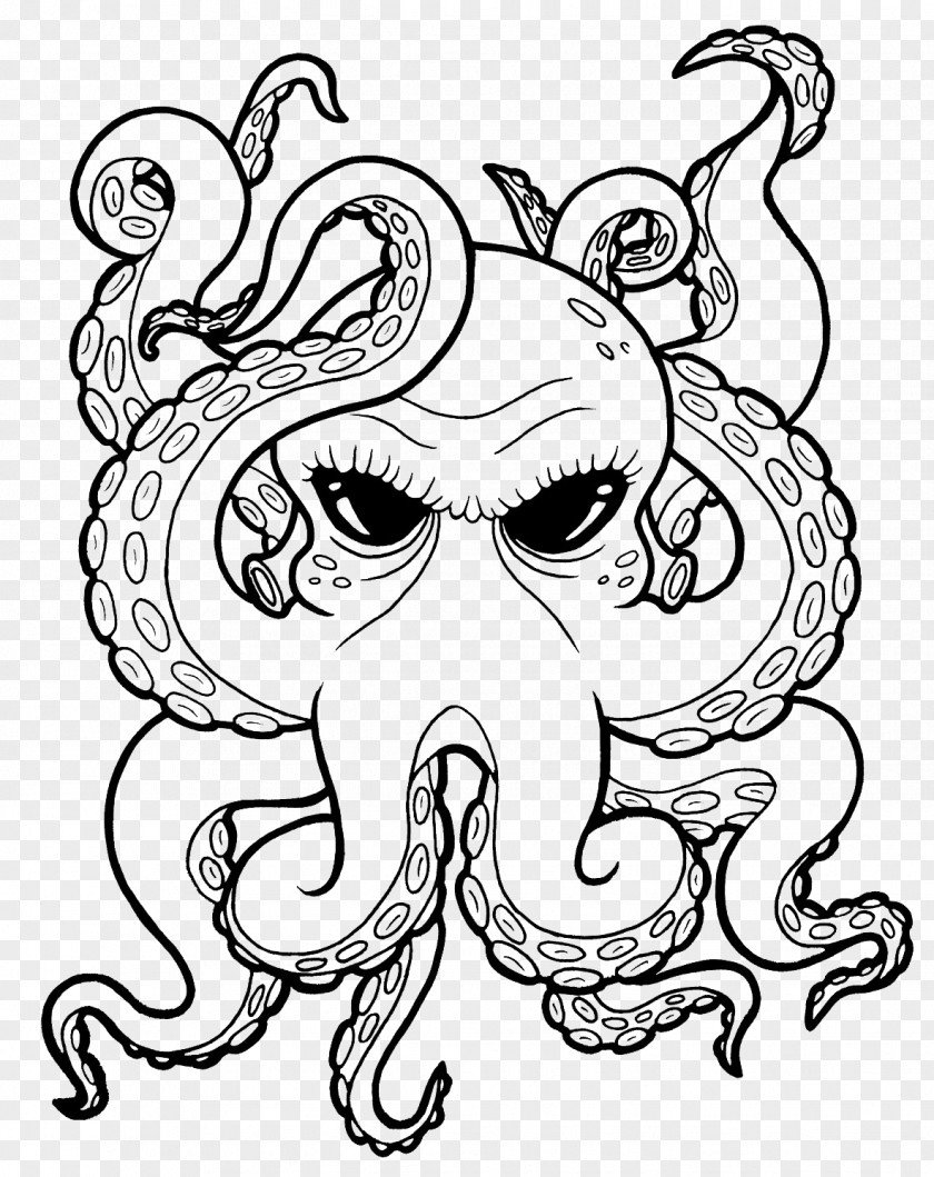 Octopus Drawing Cartoon Clip Art PNG