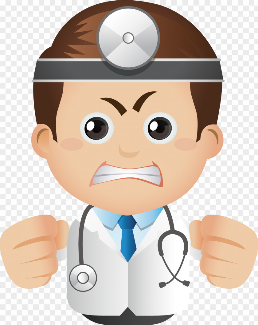 Cartoon Angry Doctor Head Physician PNG