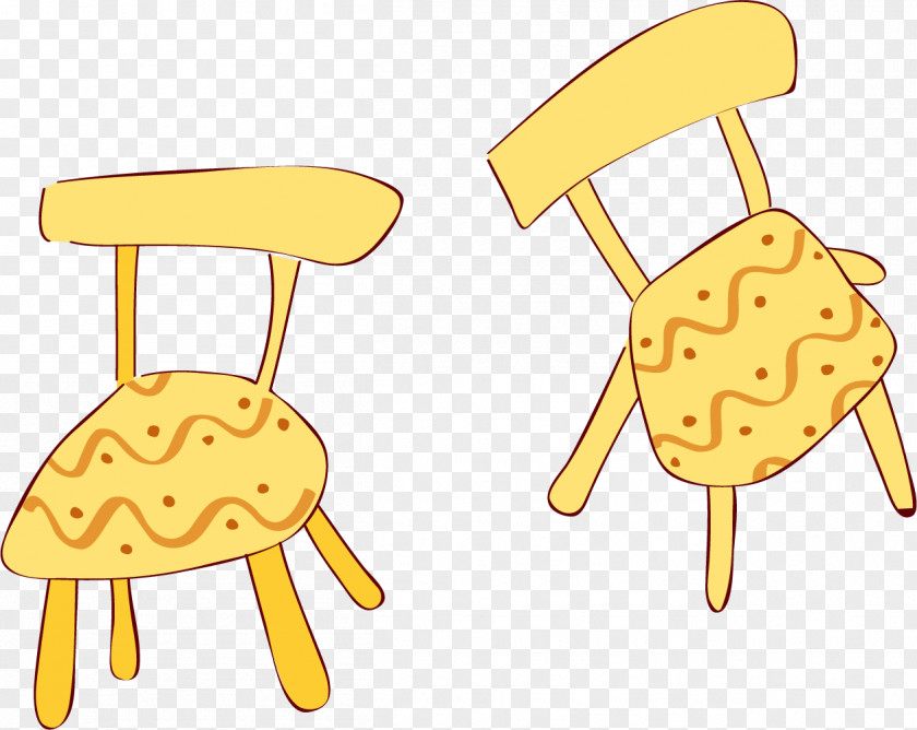 Doodle Chair Table Seat Yellow Furniture PNG