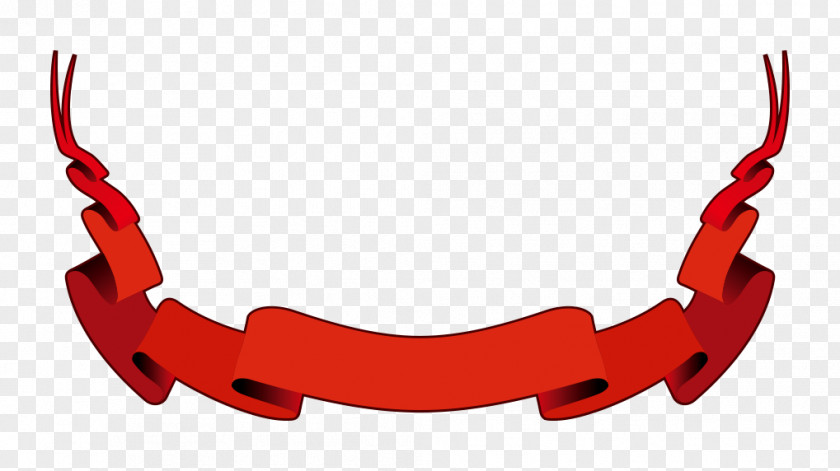 Flying Red Ribbon Vector PNG