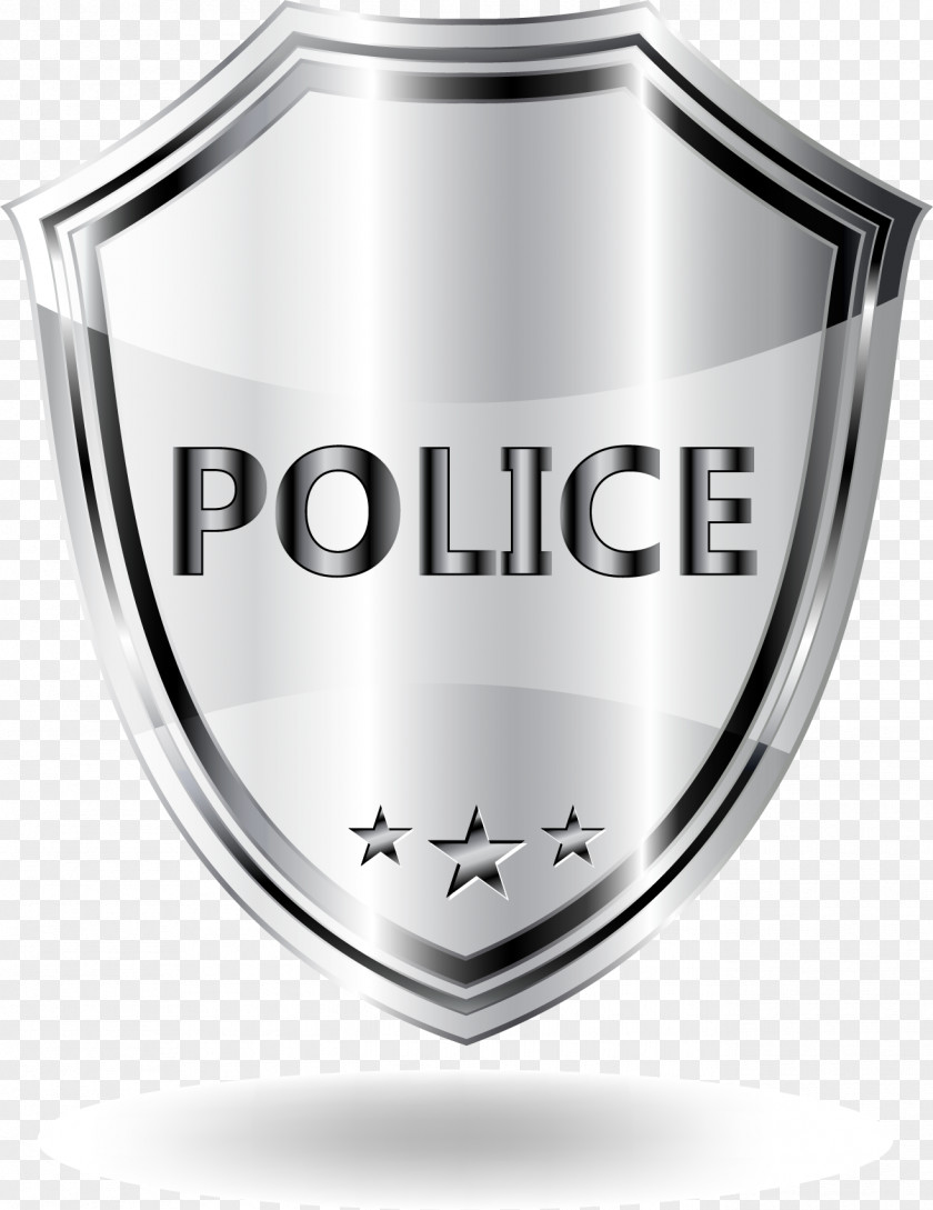 Gray Metal Texture Shield Badge Police Officer PNG