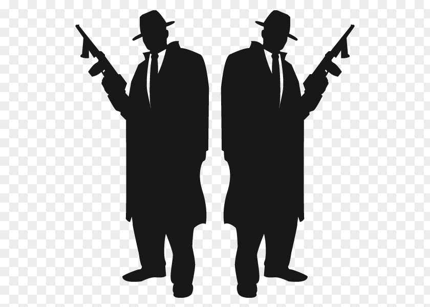 Silhouette Gangster Image Drawing Illustration PNG