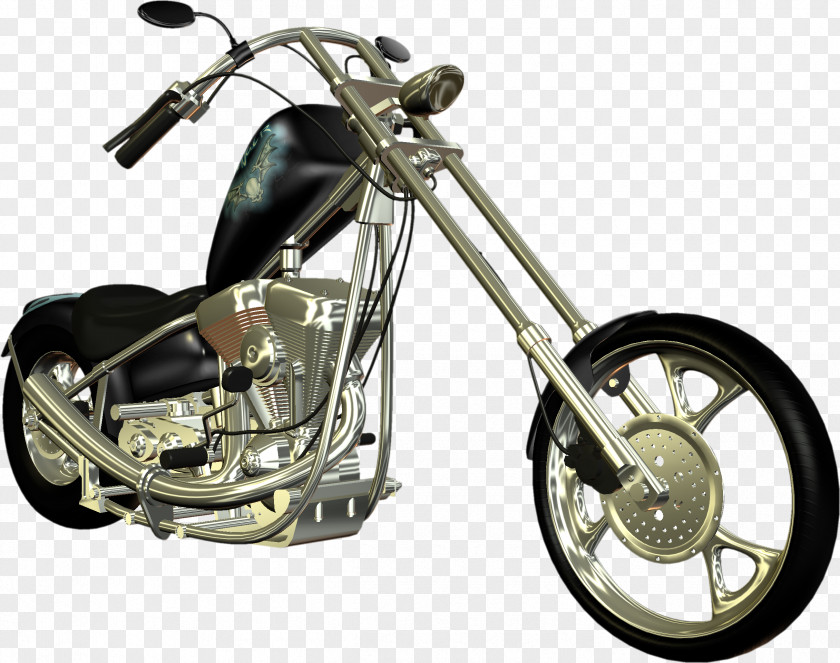 Retro Cool Motorcycle Chopper Bicycle PNG