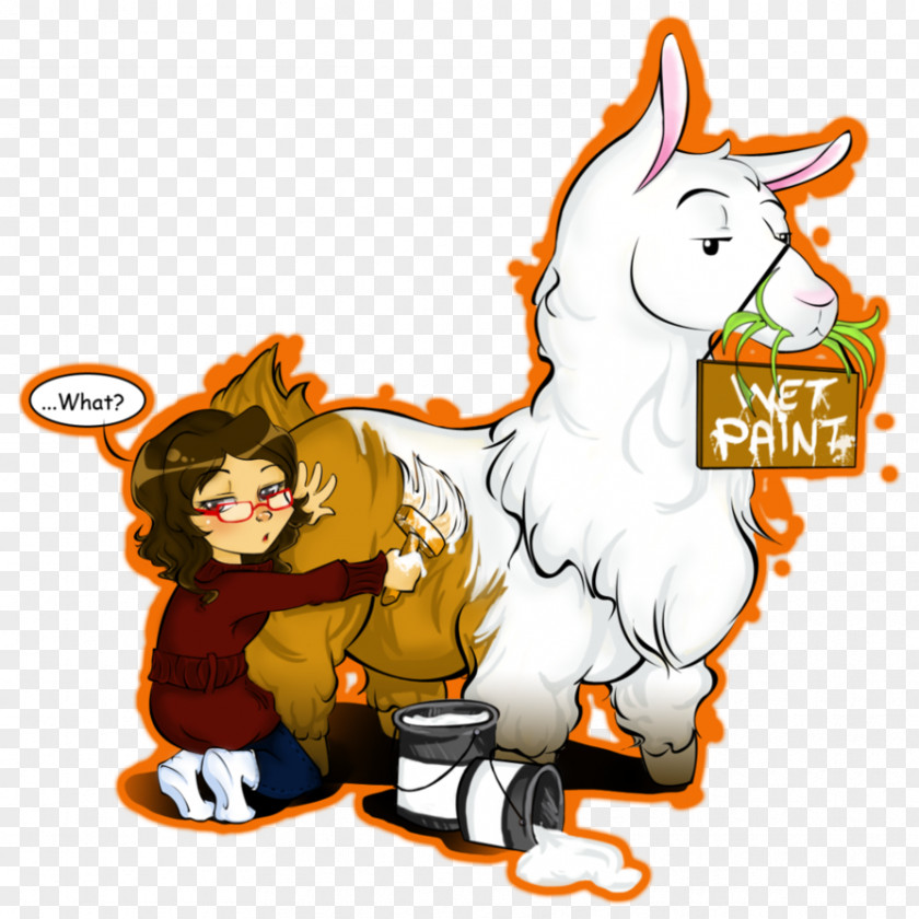 Cute Llama Drawing Fan Art PNG