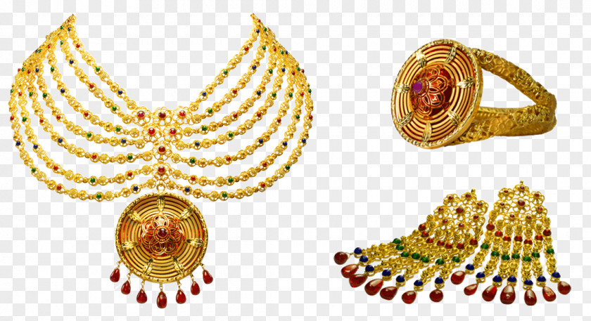 Gold Chain Earring Jewellery Necklace Kundan PNG