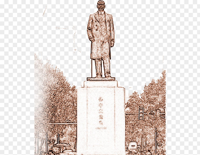 Painted Like Sun Yat-sen Sculpture Statue Download PNG