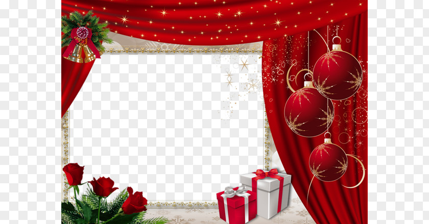 Red Christmas Decoration Box Picture Frames Molding PNG