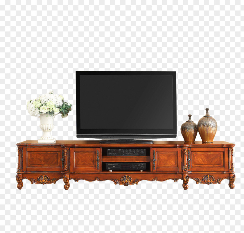 Retro American Wood TV Cabinet Television Cabinetry Furniture PNG