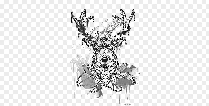 Tattoo Deer Sleeve Body Art Sticker PNG