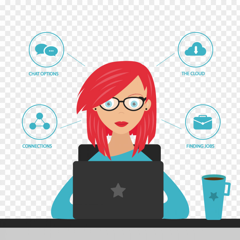 Vector Business Woman Virtual Assistant Small Marketing Service PNG