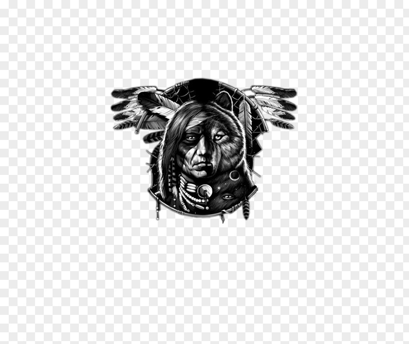 Wolf Spirit Gray Drawing Indian Chief Product Dreamcatcher PNG