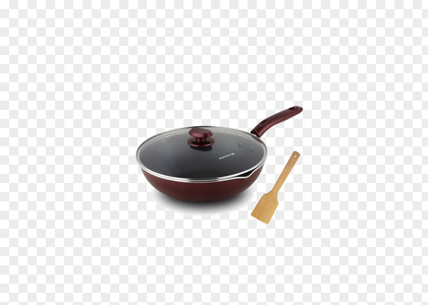 Nine Yang Nonstick Wok Gift Wooden Shovel Non-stick Surface Cookware And Bakeware PNG