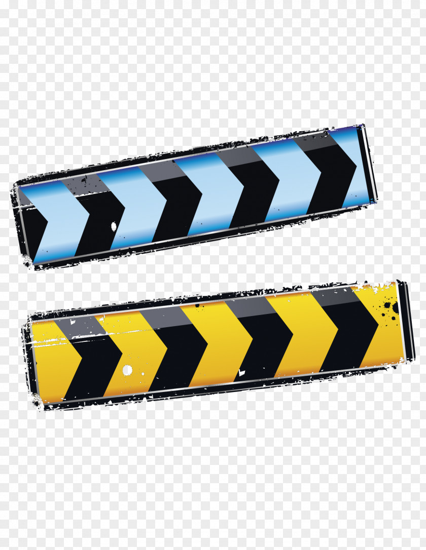 Blue Yellow Flag Roadblocks Arrow PNG