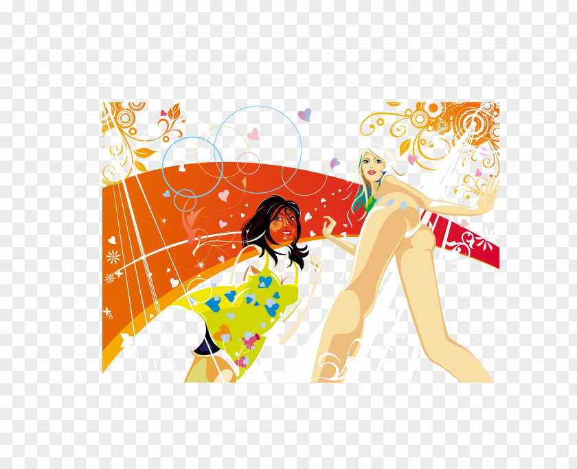 Vector Dance Rice Beautiful Picture Illustration PNG
