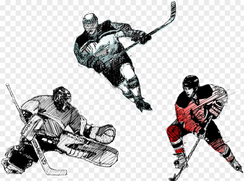 Vector Ice Hockey Players Player Field Puck PNG