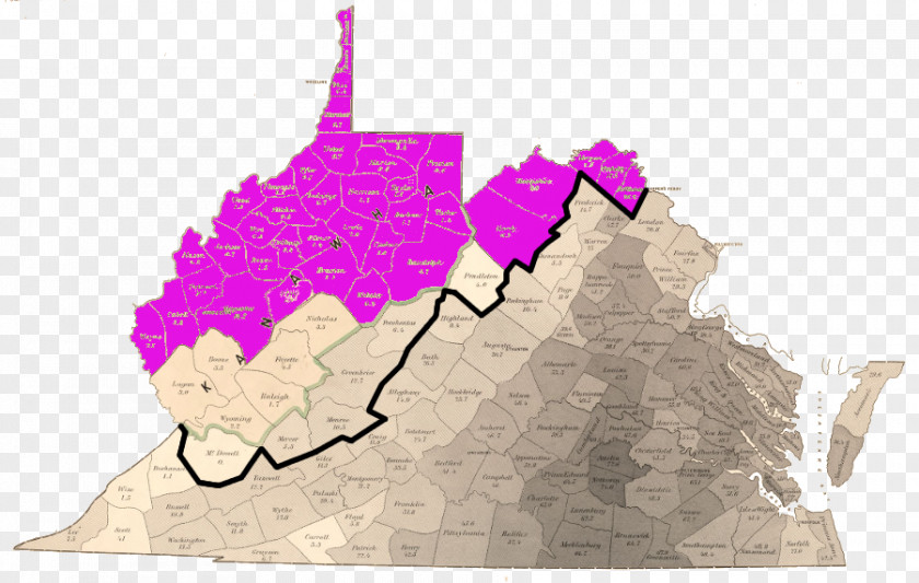 Map West Virginia Stock Photography PNG