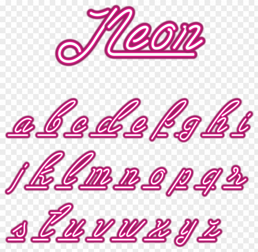 Neon Pink Art Word Lighting Lamp PNG