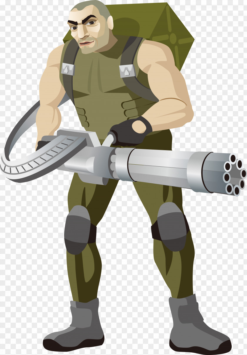 Vector Cartoon Warrior India Soldier PNG