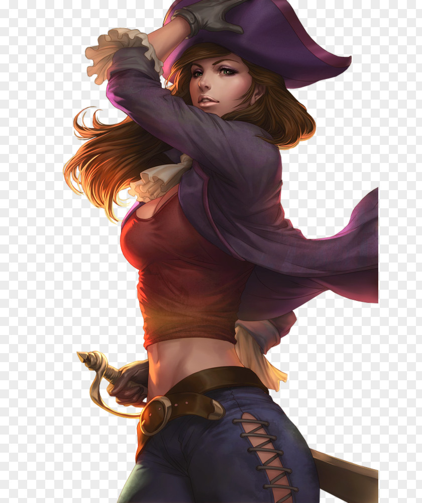 Pirate Woman Piracy Female Drawing Art PNG