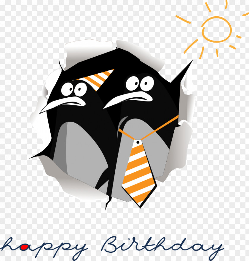 Vector Creative Animal Birthday Cards Penguin Happy To You Greeting Card Wish PNG