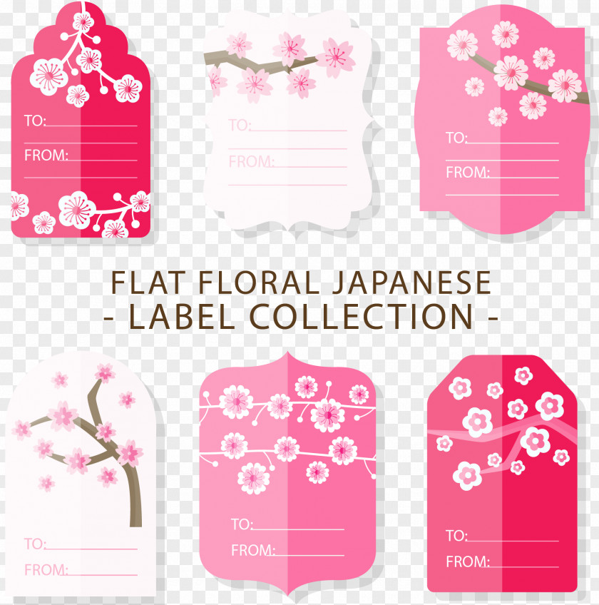 Vector Hand-painted Cherry Label Blossom Drawing PNG