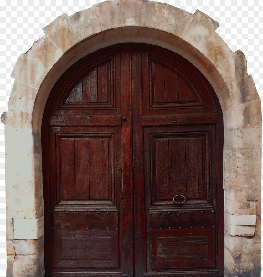 Wood Stain Facade Door Arch PNG
