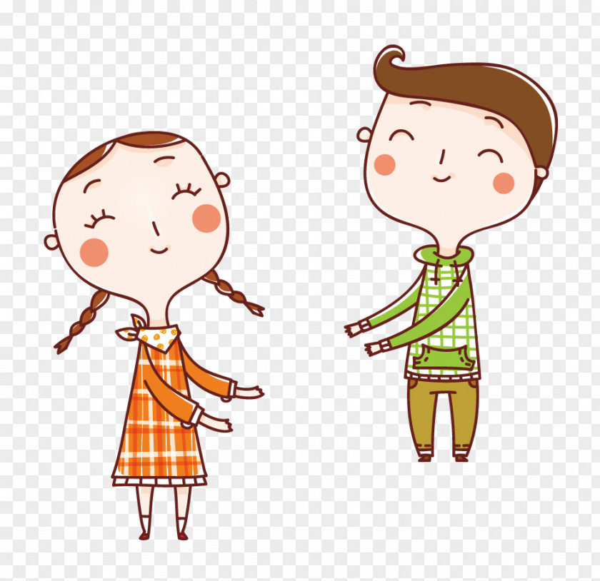 Cartoon Couple Earth Drawing PNG