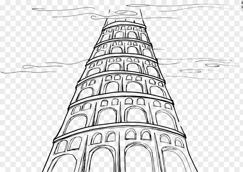 Meng Clipart Tower Of Babel Shinar Genesis Drawing Bible PNG