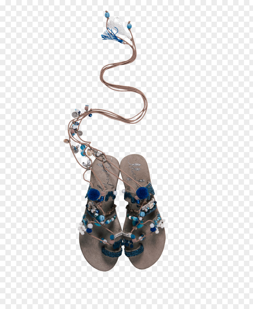 Sandal Shoe Flip-flops Blue Earring PNG