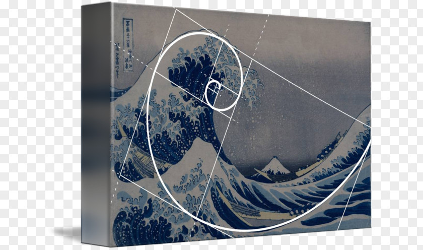 Blured Golden Ratio Spiral The Great Wave Off Kanagawa PNG