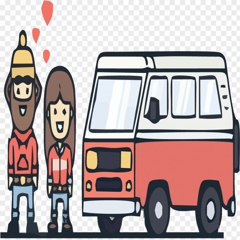Couple Waiting For The Bus Car Motor Vehicle Automotive Design PNG