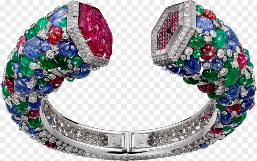 Creative Jewelry Sapphire Tutti Frutti Jewellery Cartier Watch PNG