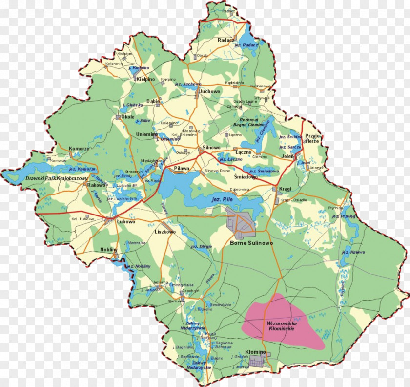 Map Borne Sulinowo Łubowo, West Pomeranian Voivodeship Krągi Silnowo PNG
