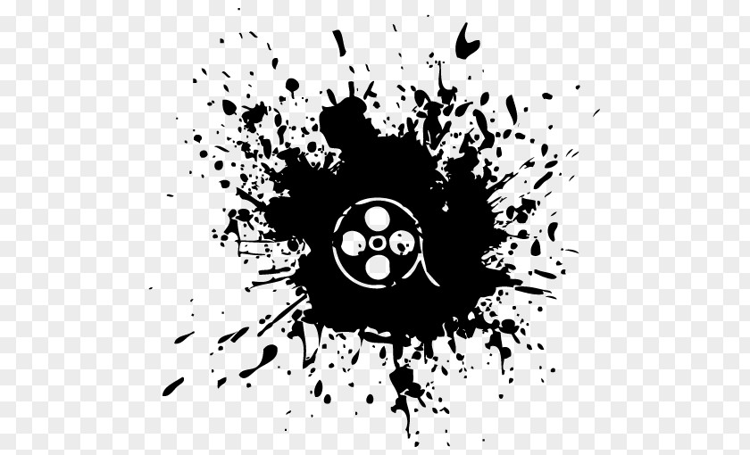 Painting Black And White Splatter Film Art PNG