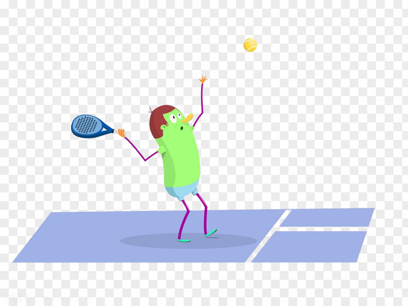 Cartoon Tennis Player HD Buckle Material Logo Illustration PNG