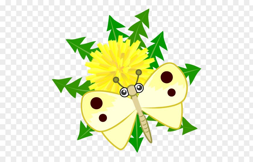 Cartoon Dandelion Flower Ladybird Clip Art PNG